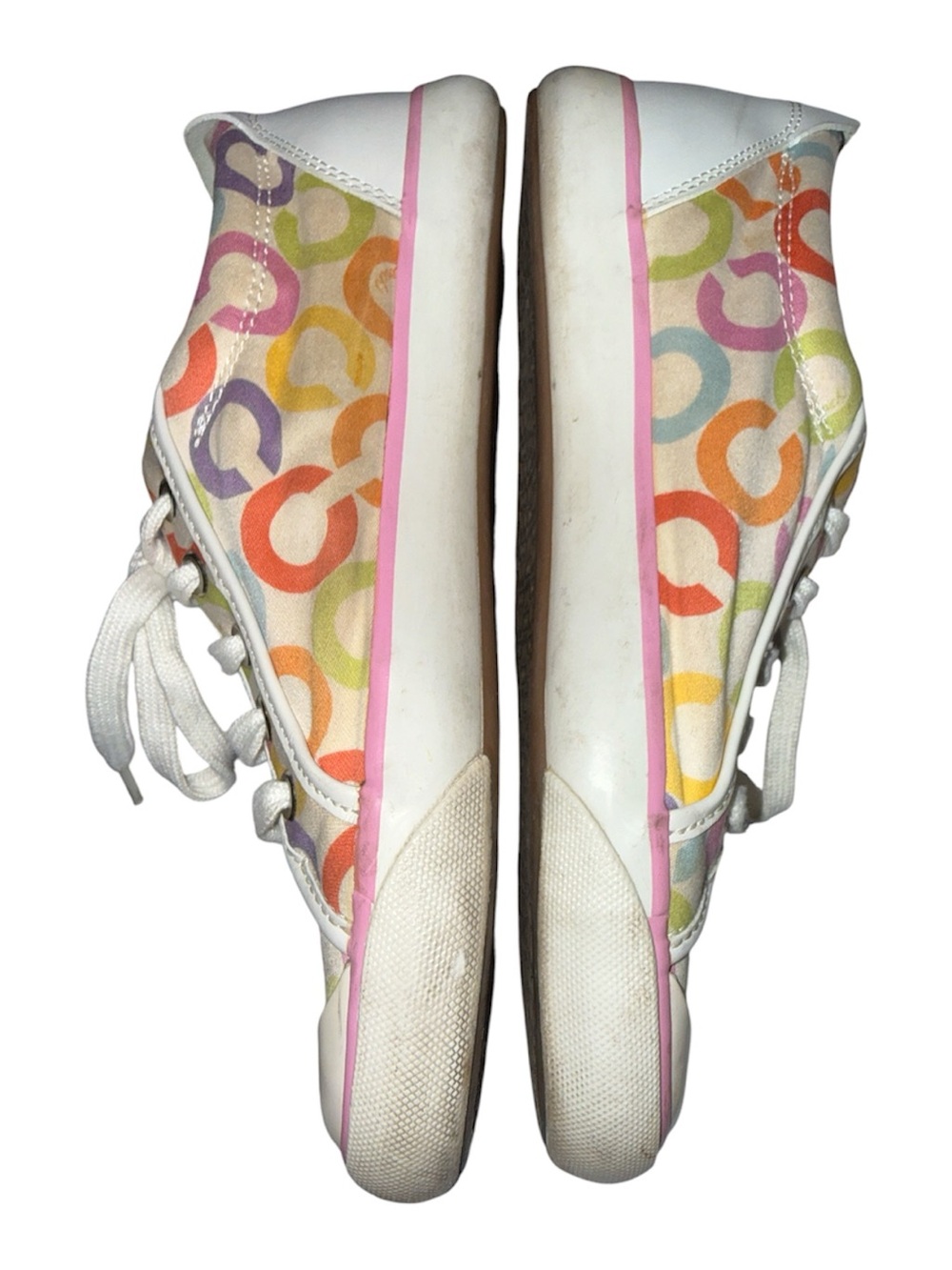Vintage Y2k Coach Barrett Signature C Rainbow Canvas Sneakers Size 8 B - Picture 2 of 7